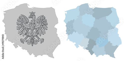 Map of Poland, vector illustration.