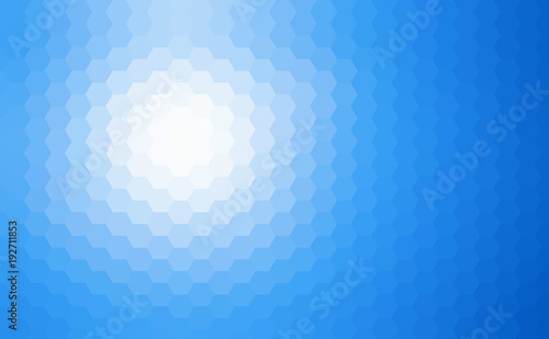 Blue mosaic background, sunny sky hexagonal pattern vector background