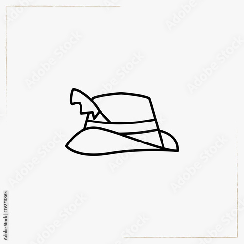 hat with a feather line icon