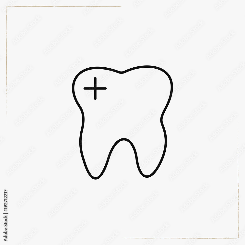 teeth root line icon teeth root line icon
