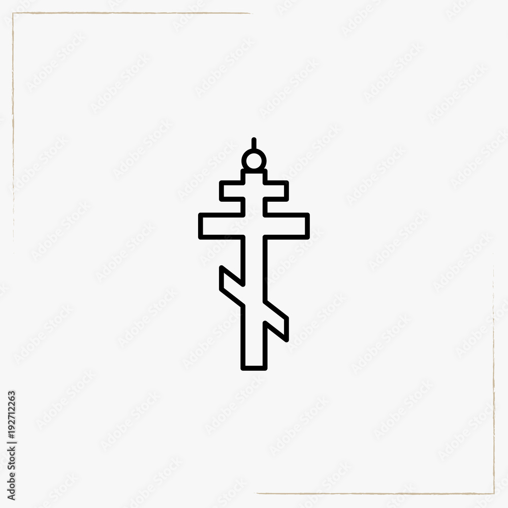 christian crest line icon