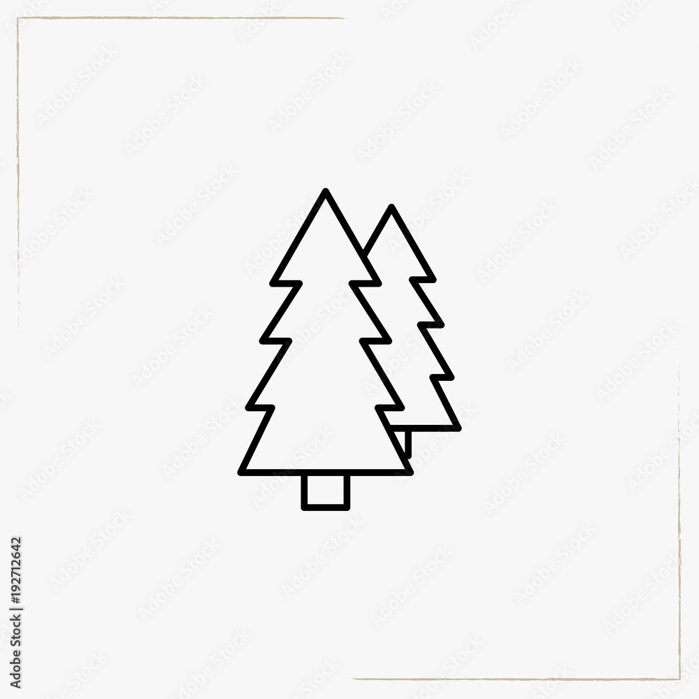 spruce tree line icon