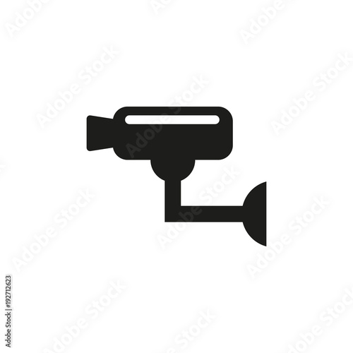 Surveillance camera (CCTV). Warning vector icon.