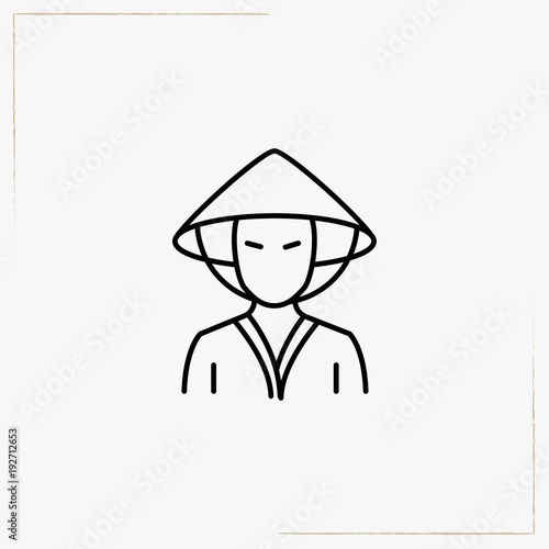 japanese hat line icon