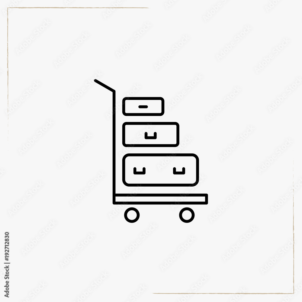 baggage trolley carrier line icon baggage trolley carrier line icon