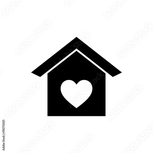 House with heart vector icon.