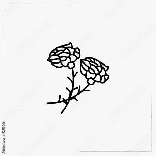 funeral flowers line icon