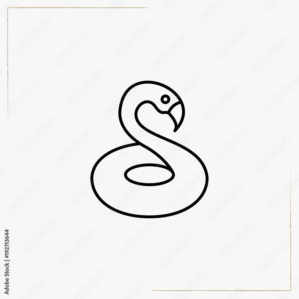 Fototapeta premium air swan line icon