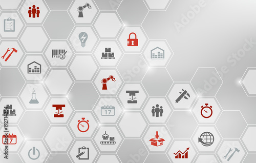 smart manufacturing processes vector illustration