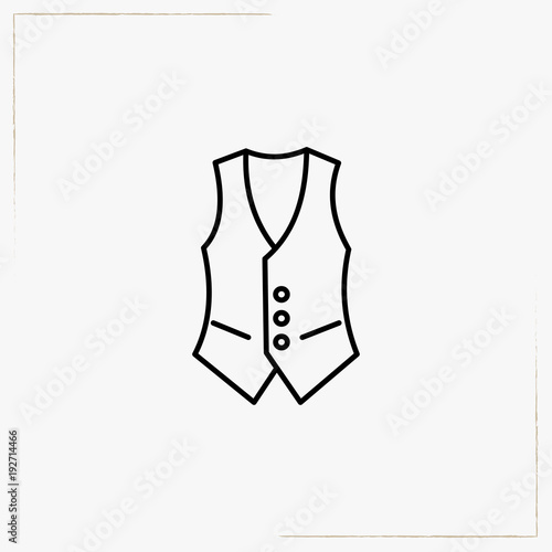 waistcoat line icon