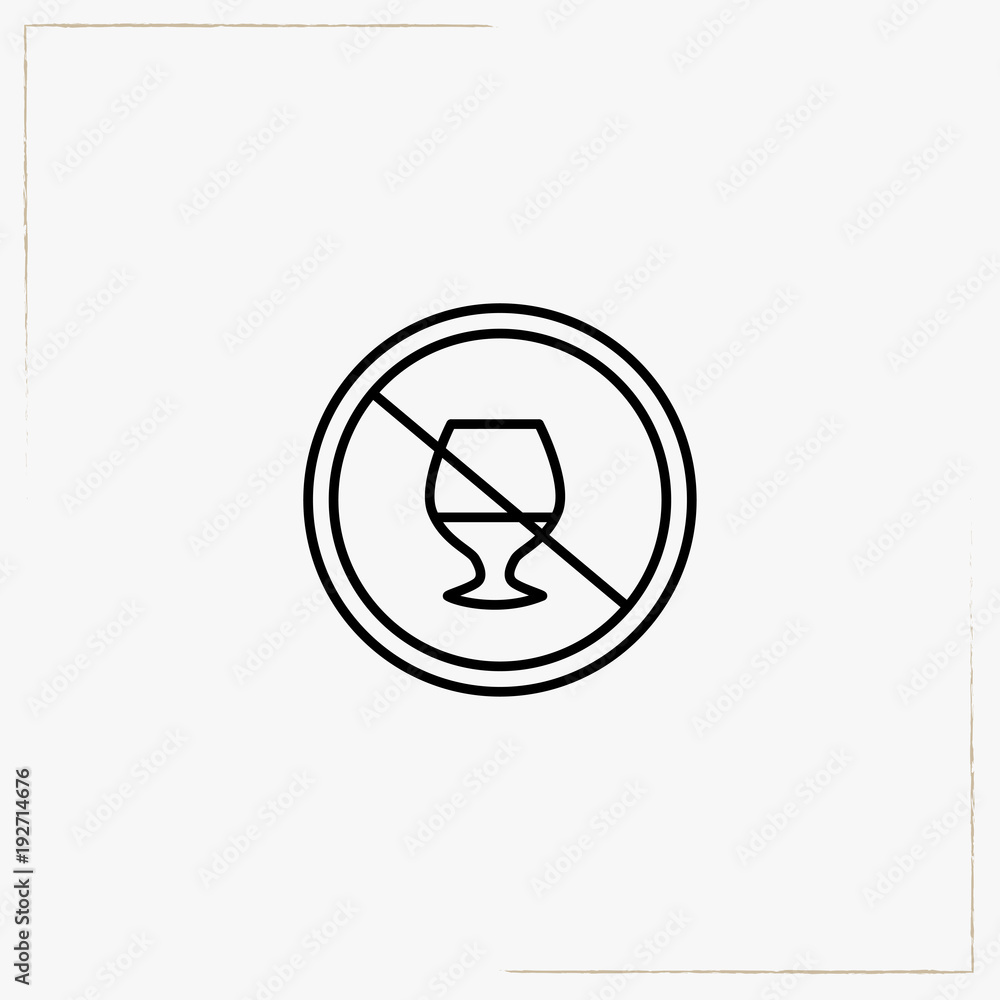 no alcohol line icon no alcohol line icon