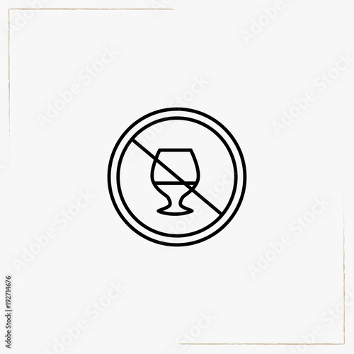 no alcohol line icon