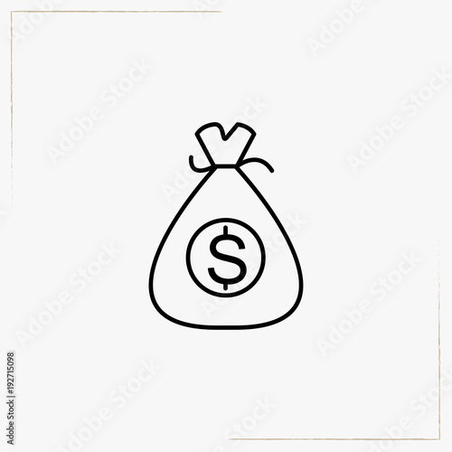 money bag line icon