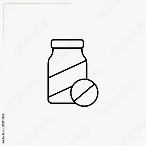 sport nutrition tablet line icon