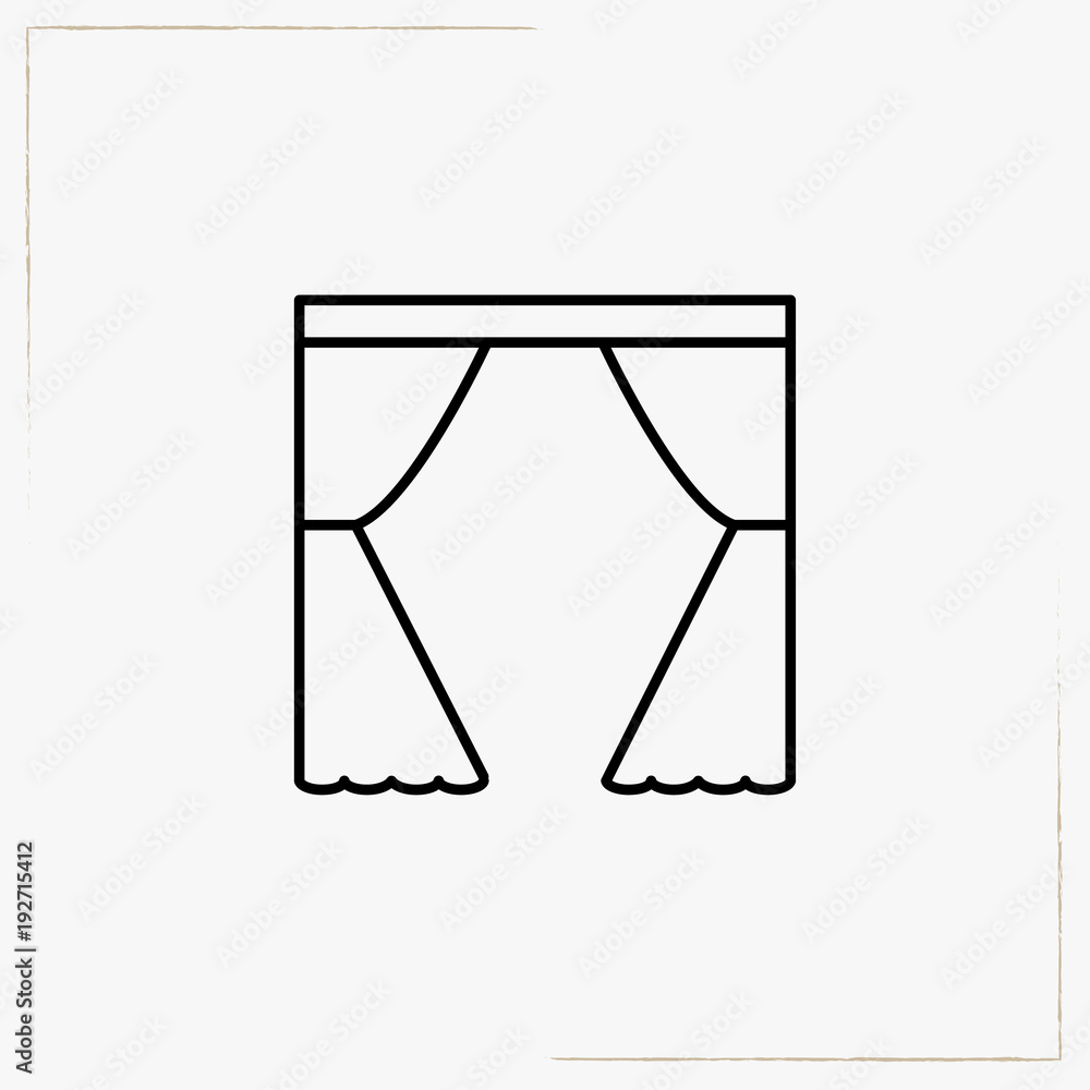 curtains line icon curtains line icon