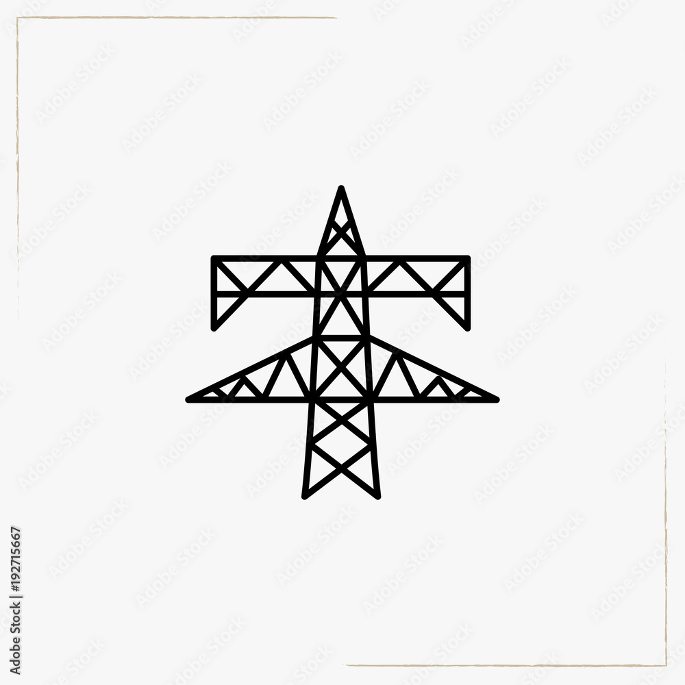 electric tower line icon electric tower line icon