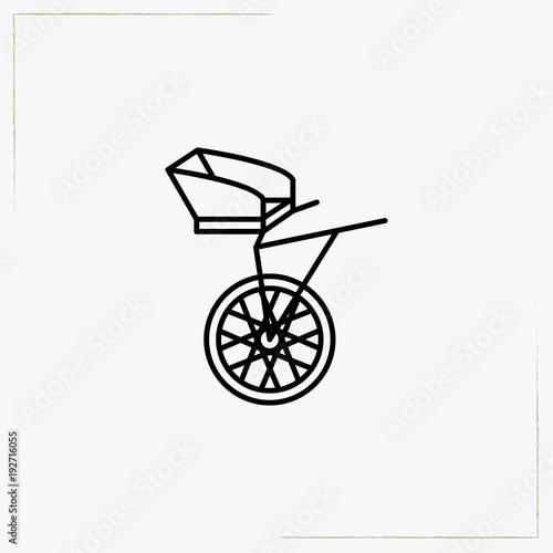 jockey carriage line icon
