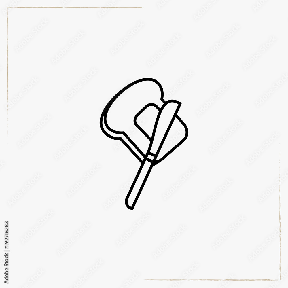 butter on bread line icon butter on bread line icon