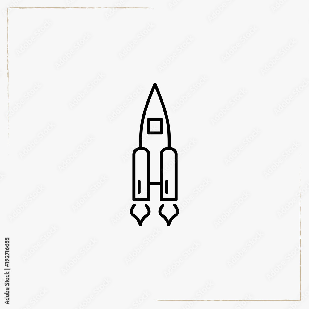 rocket line icon