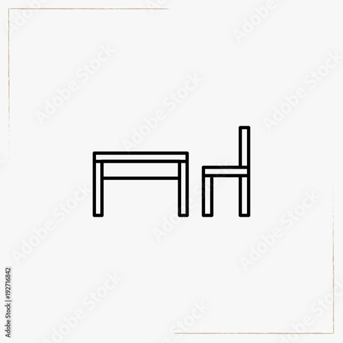 table with chair line icon