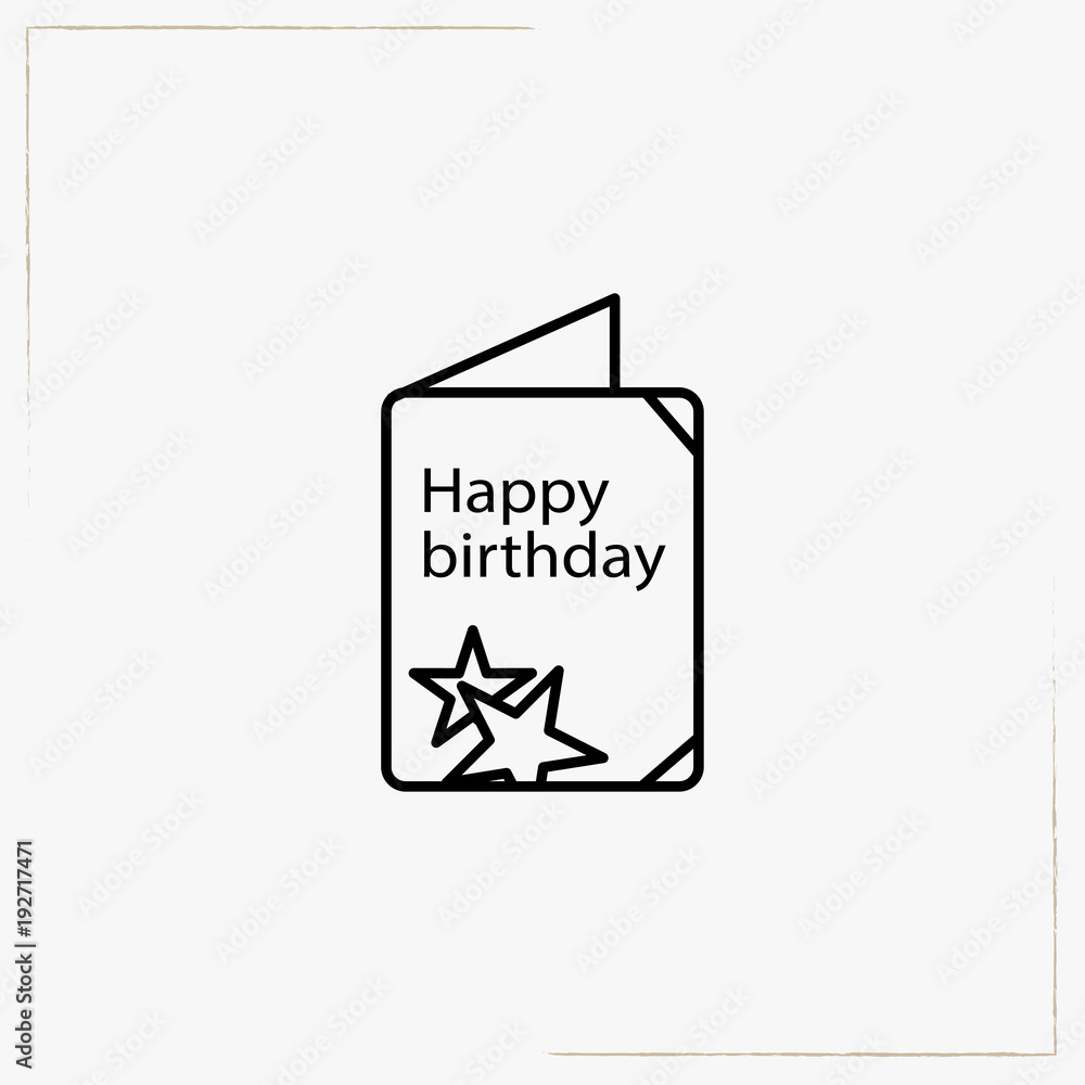 birthday card line icon