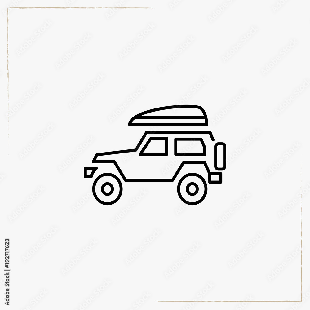 camper car line icon