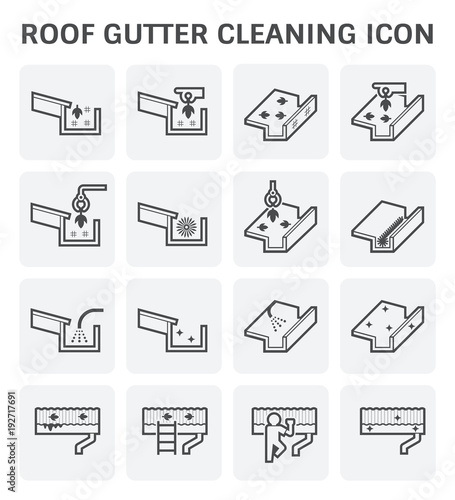 gutter cleaning icon photo