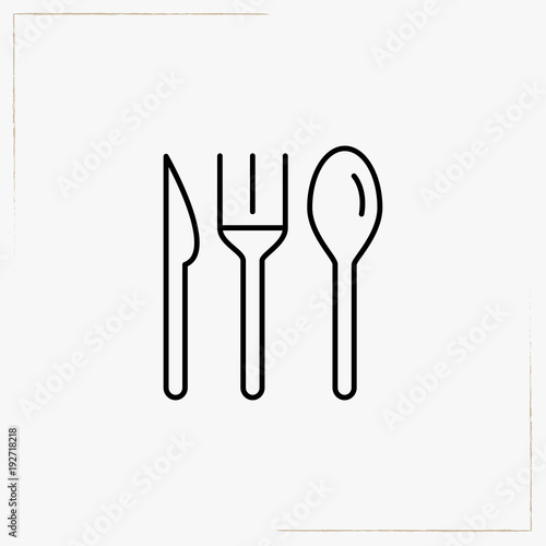 disposable cutlery line icon