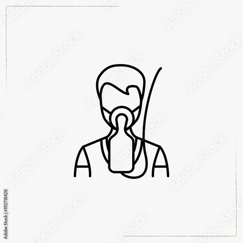 airplane oxygen mask line icon