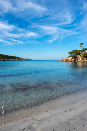 Fototapeta Naklejka Na Ścianę i Meble -  The coast on a blue day in Ibiza
