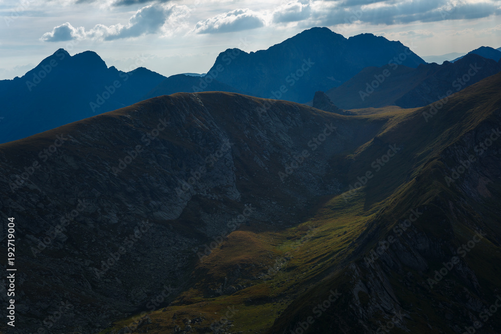 Mountain range at sunset