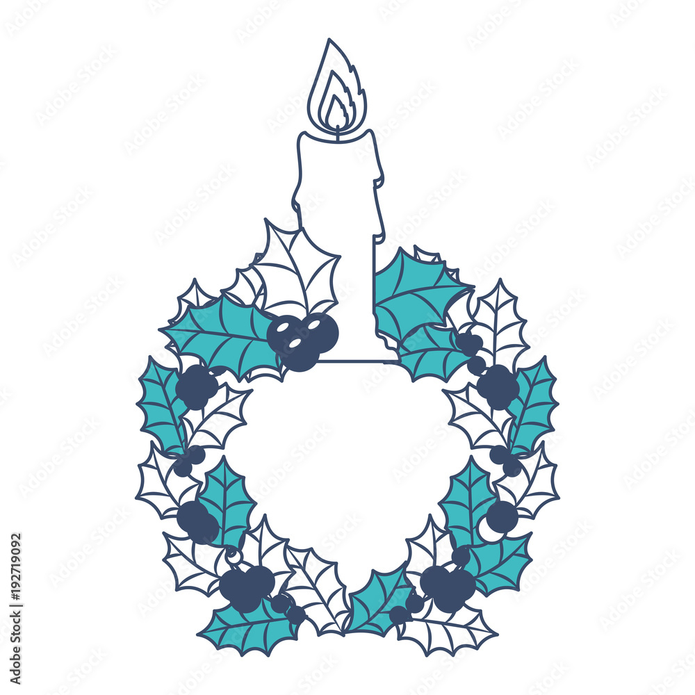 christmas crown wreath with candle vector illustration design christmas crown wreath with candle vector illustration design