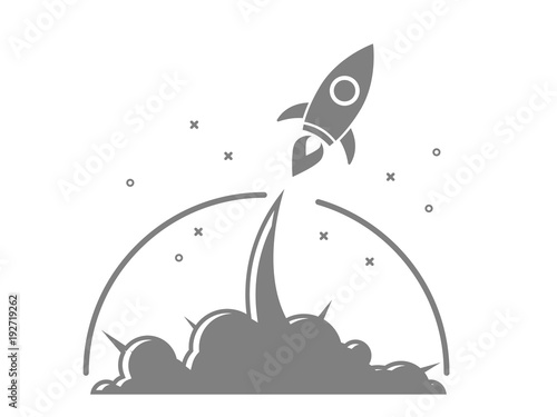 illustration of rocket startup launch vector