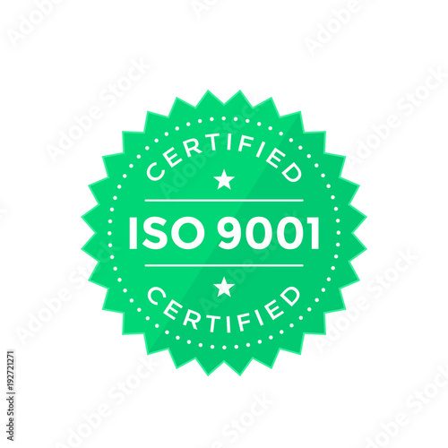 ISO 9001 badge, green on white