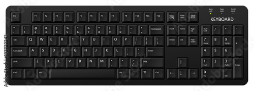 vector black pc keyboard, keyboard is very useful tool for personal computer, it is necessary to write words photo