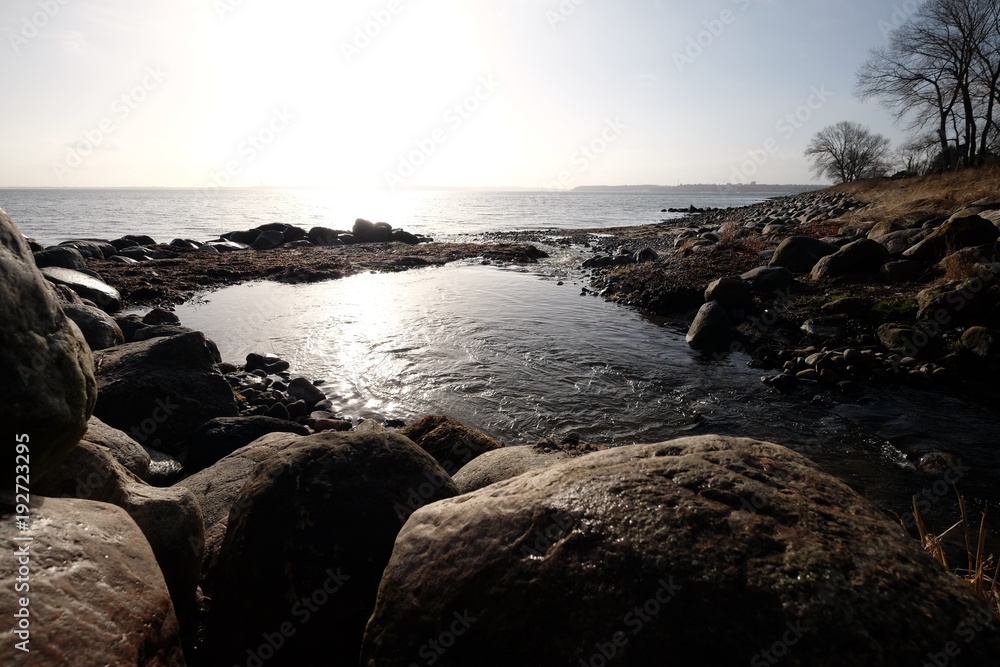 Fototapeta premium Bach mit fließendem Wasser
