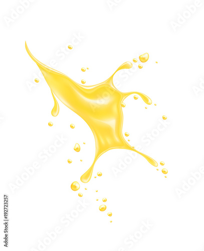 Vector realistic orange pineapple juice splash