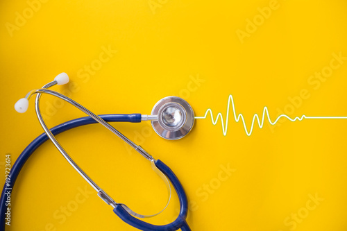 stethoscope with cardiogram