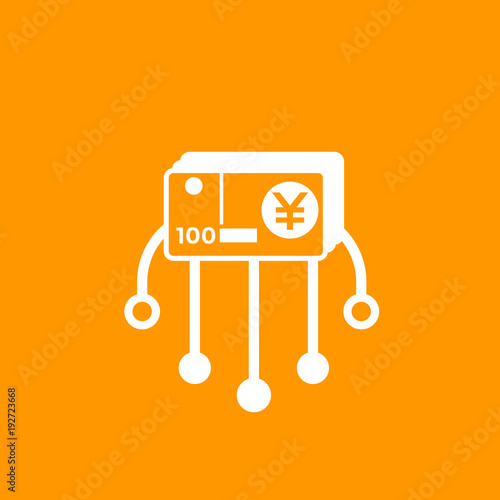 Financial diversification, deposits vector icon with yuan