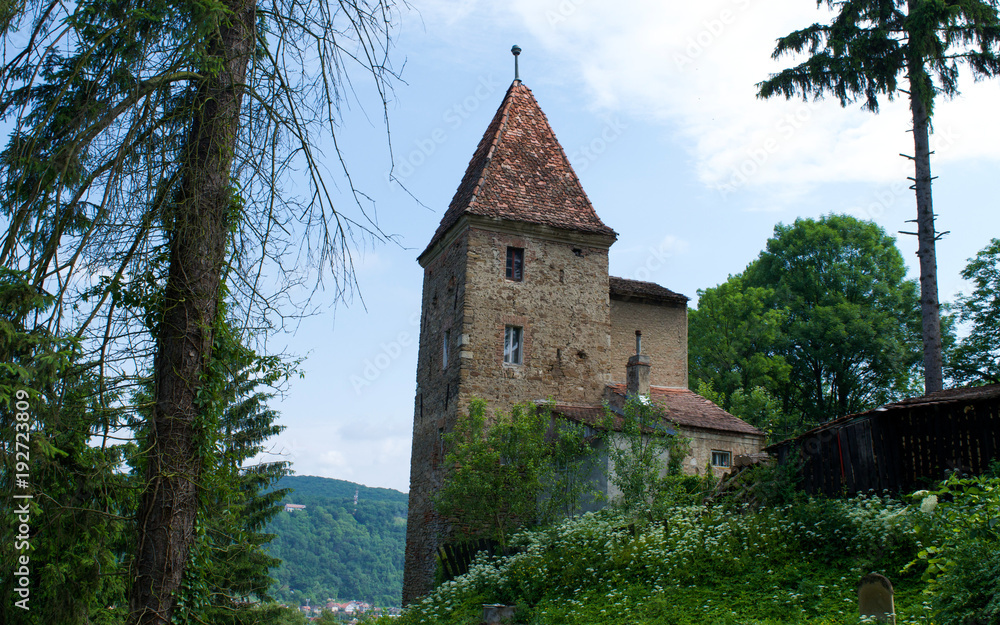 Tower of the Sighisoara Citadel in Transylvania, Romania