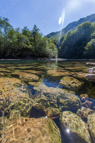 The canyon of the river Tara, under the bridge Djurdjevic.  Montenegro.  photo