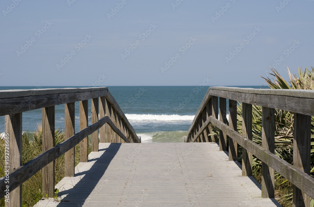 Boardwalk at Canaveral National Seashore in Florida Boardwalk at Canaveral National Seashore in Florida