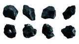 Dark rock asteroid pack 3D rendering