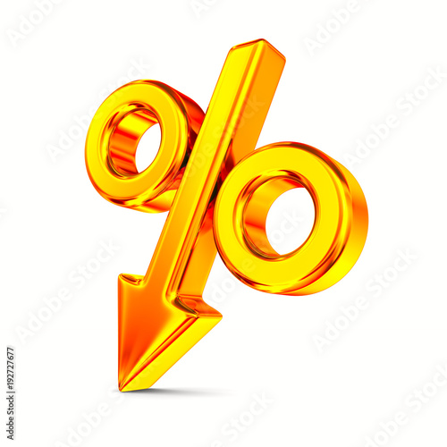 Percent on white background...