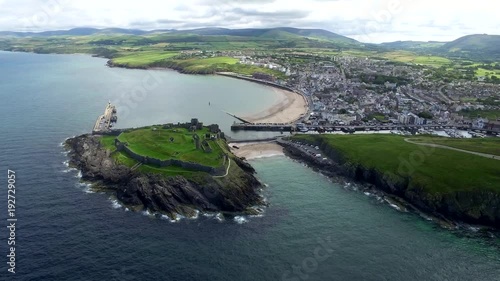 Fly above Isle of man, United Kingdom (aerial footage)