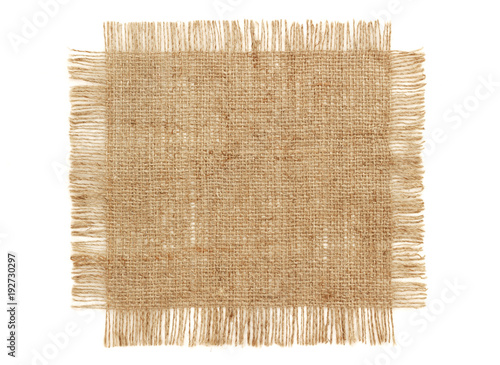 Sackcloth patch isolated on white background