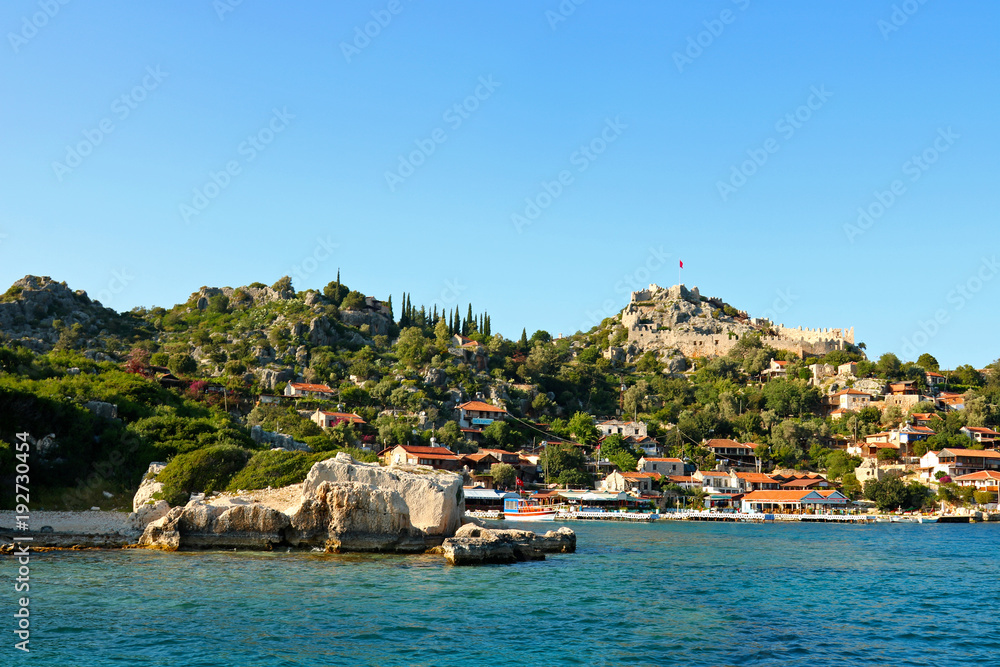 Naklejka premium Kalekoy and Kekova in Antalya, Turkey.