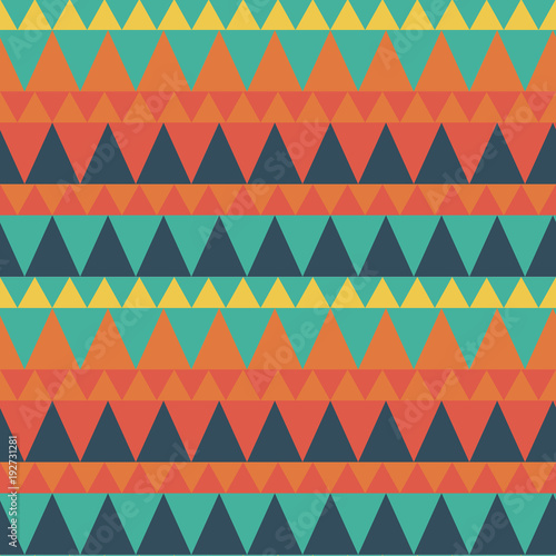 Triangular forest mountain seamless pattern. For print, fashion design, wrapping, wallpaper