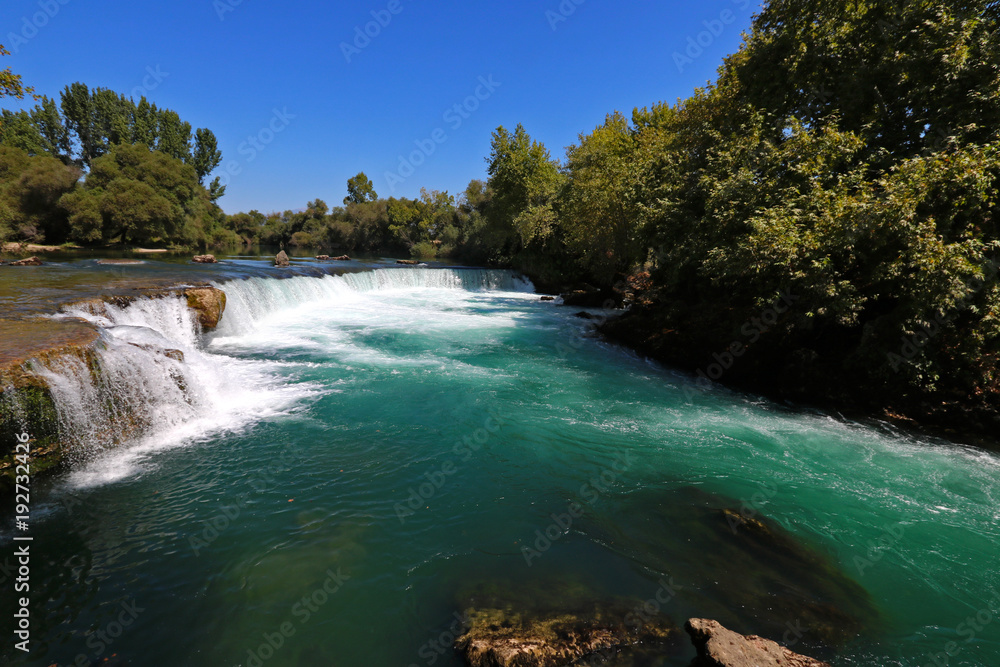 Fototapeta premium Amazing view of Manavgat Waterfall in Antalya, Turkey.