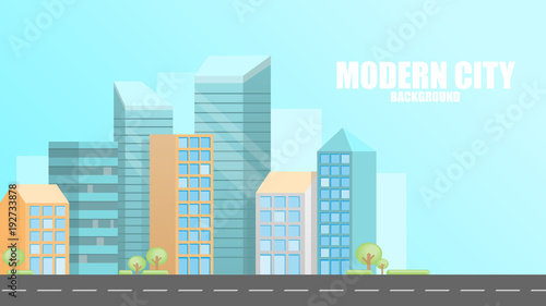 Urban modern city background  vector illustration